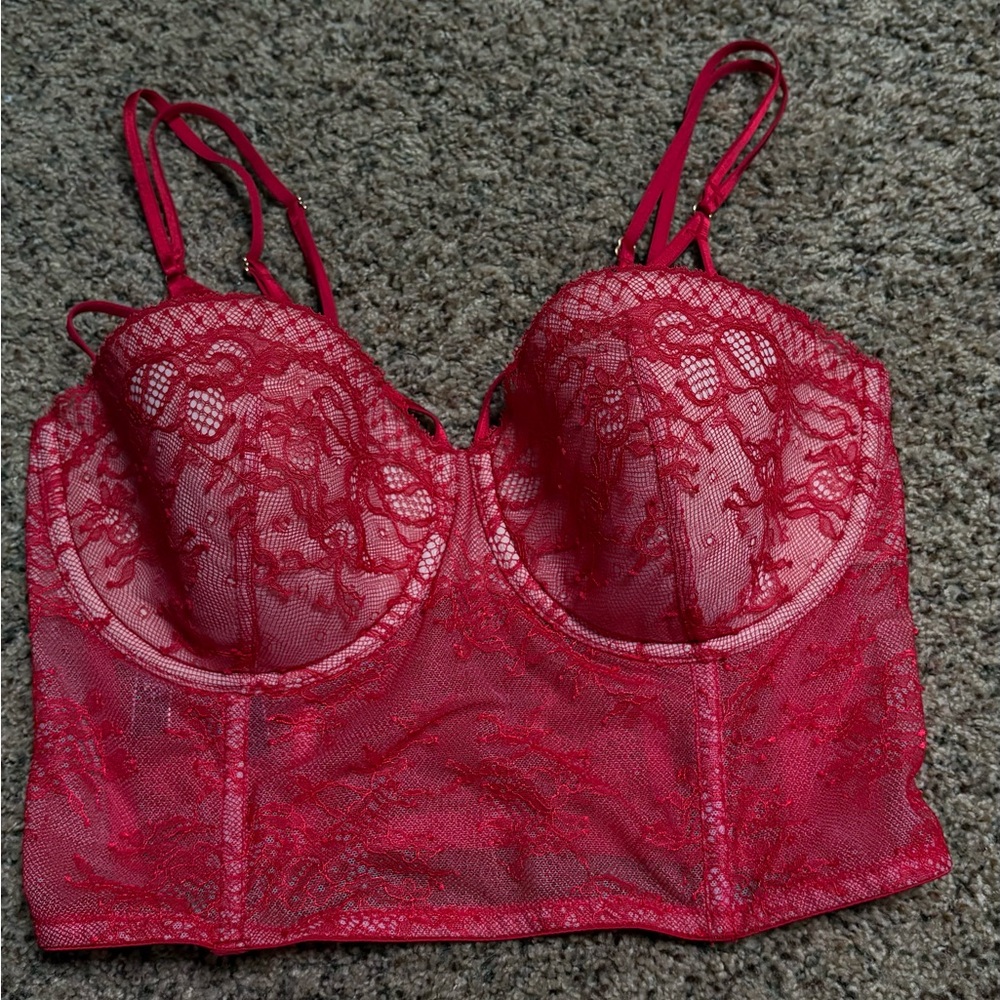 Victoria's Secret Red Lace Bustier corset top